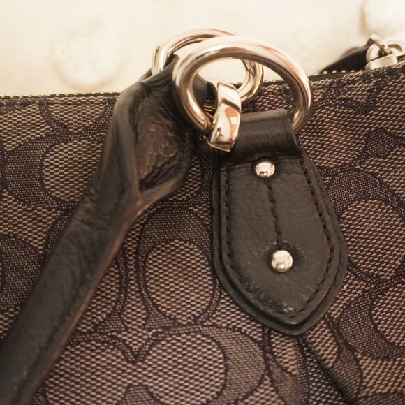 Black and Gray Coach Purse - Picture 11 of 16